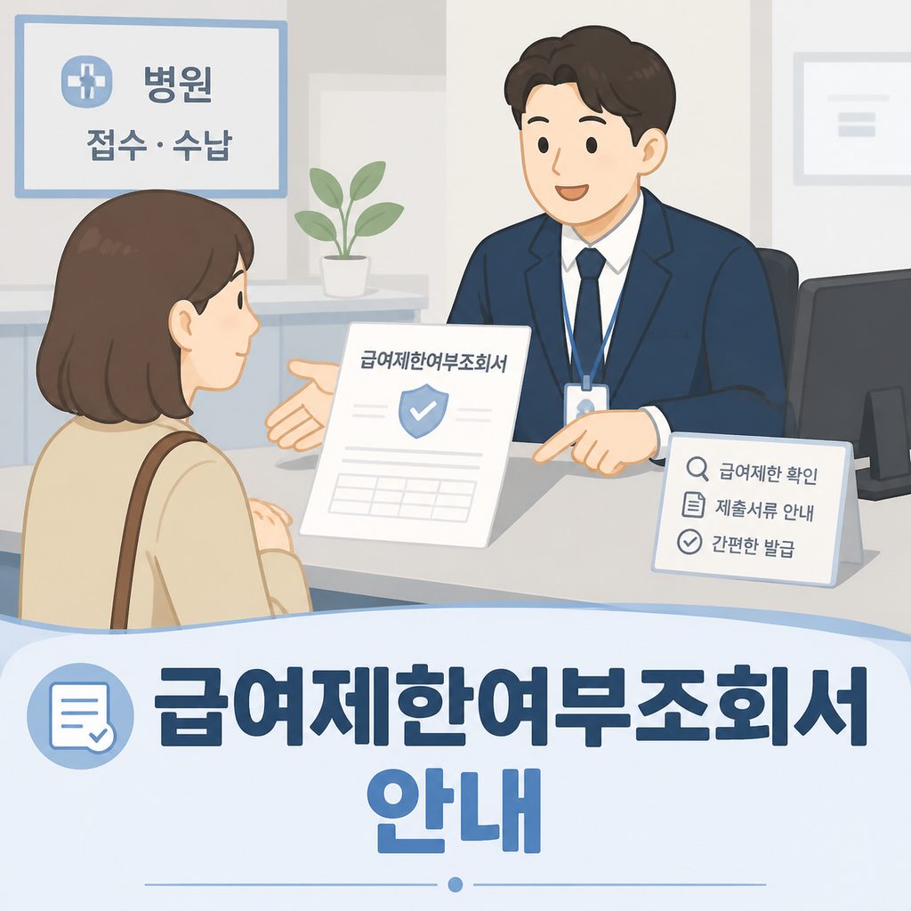 급여제한여부조회서 안내 병원 1